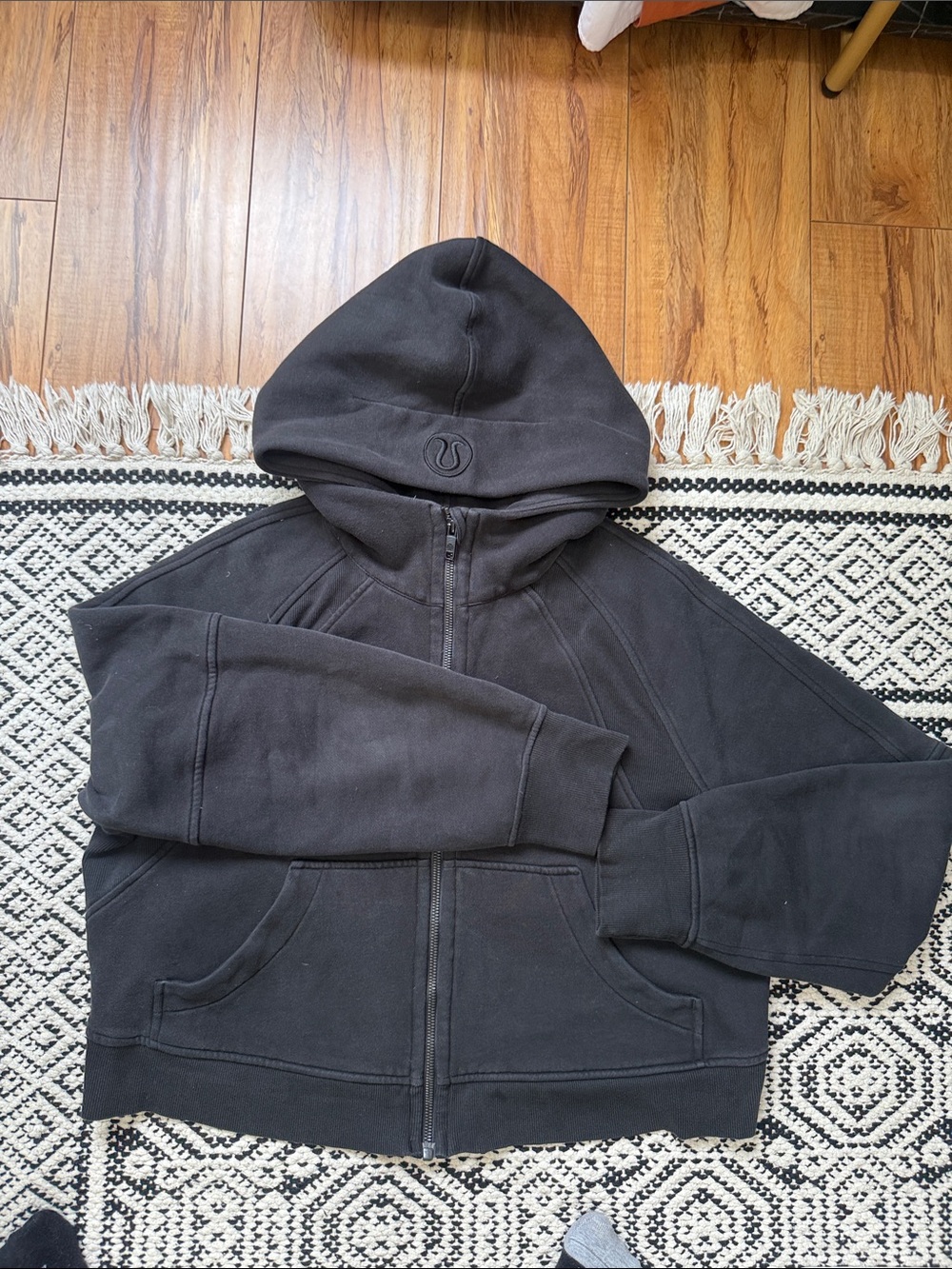 Lululemon Black Full-Zip Hooded Sweatshirt